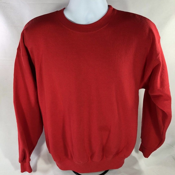 Hanes Other - Vintage Hanes Pullover Premium Heavy Weight Sweatshirt Blank Red Adult Large 90s
